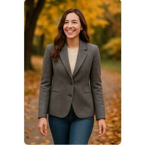 Pendleton Vintage Gray Wool Blazer 10 Tailored 3 Button Lined Jacket